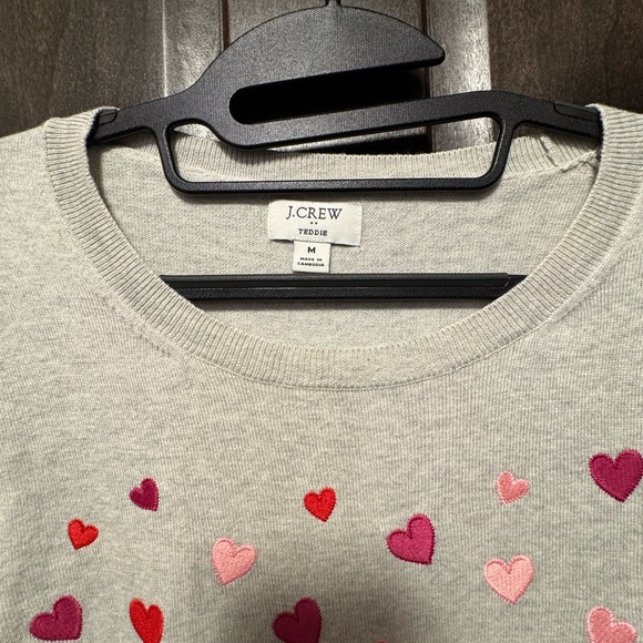 J. Crew Teddie Heart Design Cotton Sweater - Picture 5 of 6